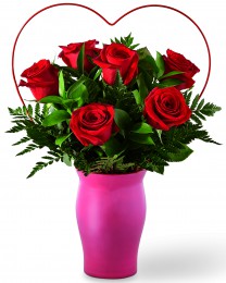 The Cupid’s Heart Red Rose Bouquet