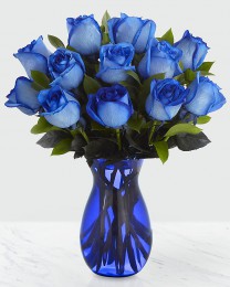 Extreme Blue Hues Fiesta Rose Bouquet - 12 Stems