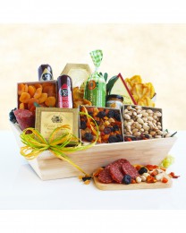 Deluxe Meat & Cheese Wooden Gift Crate